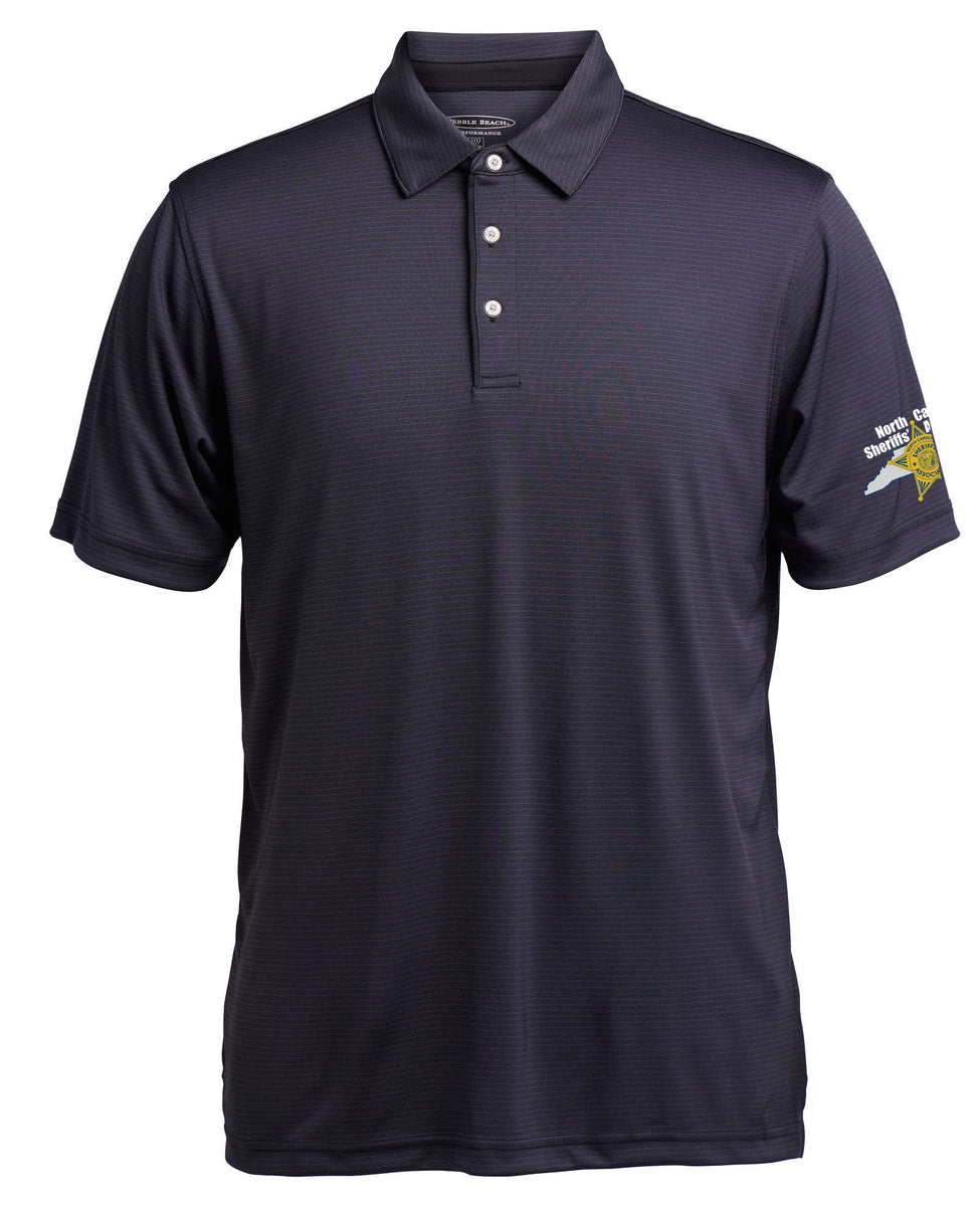 Men's Pebble Beach Birdseye Tonal Texture Short Sleeve Polo - Caviar B ...