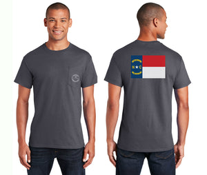 NCSA Gildan N.C. Flag Pocket T-Shirt - Charcoal