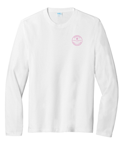 NCSA Port & Company Tri-Blend Long Sleeve Tee - White (Pink Logo)