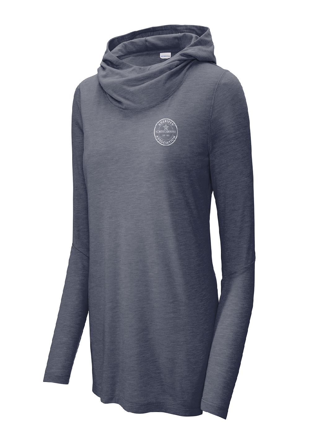 Sport-Tek® Women's PosiCharge ® Tri-Blend Wicking Long Sleeve Hoodie - True Navy Heather