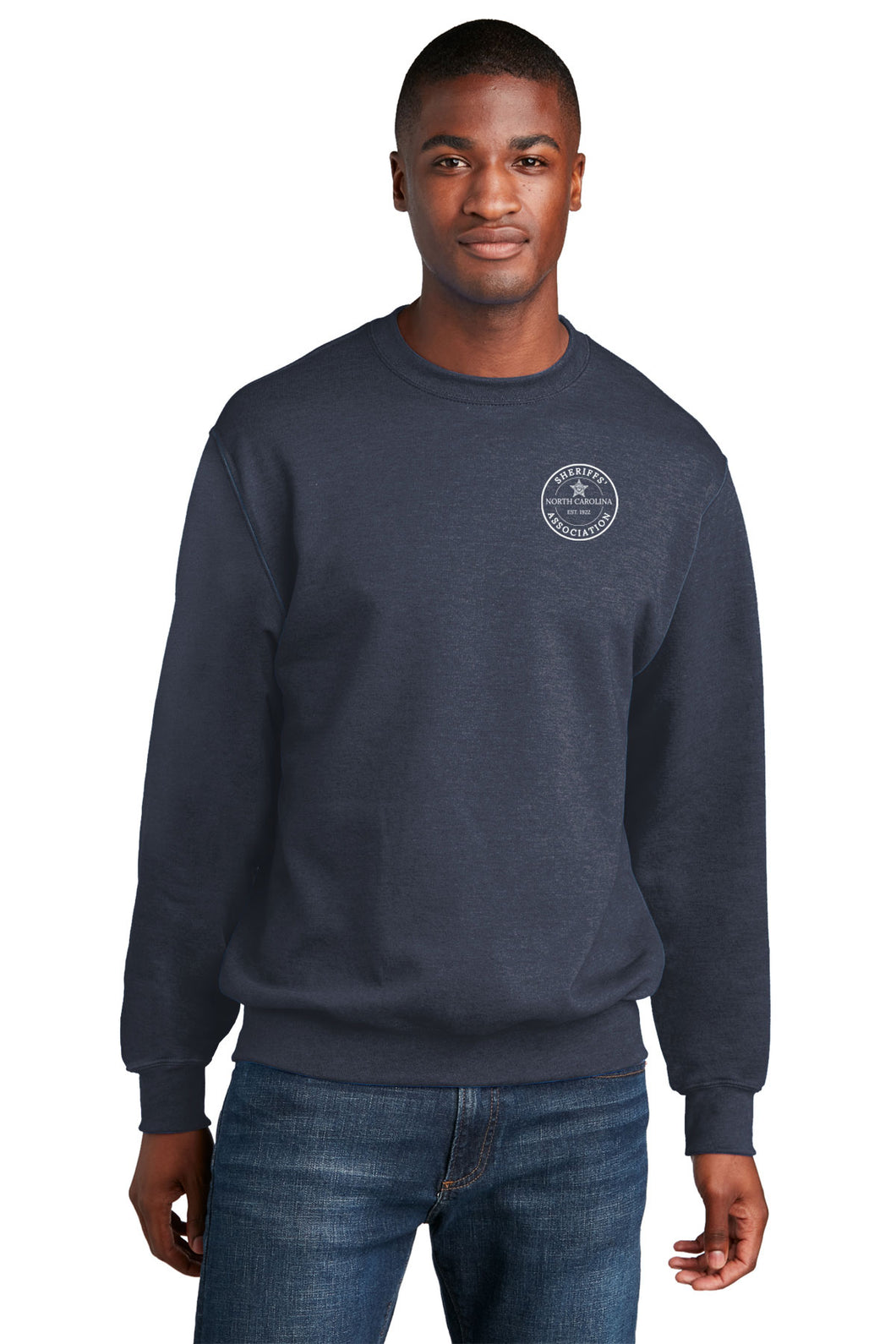 Men's Port & Company® Core Fleece Crewneck Sweatshirt - Heather Navy